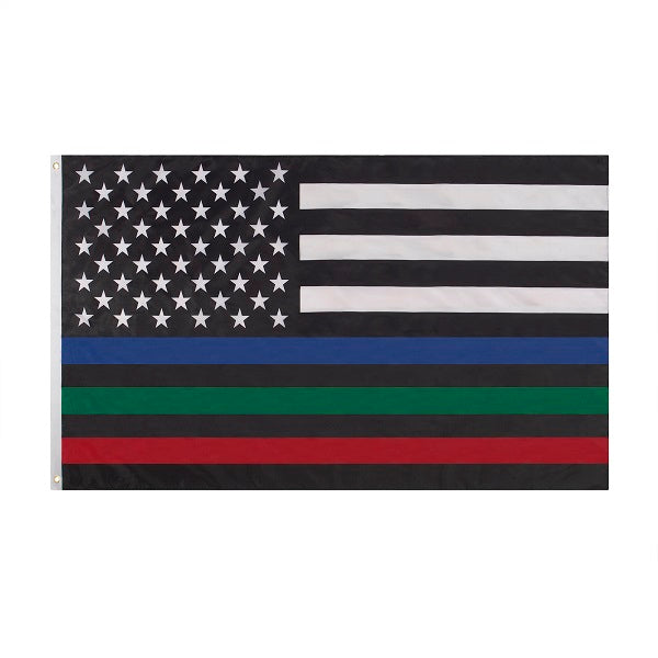 Then Red, Blue, Green Line Flag