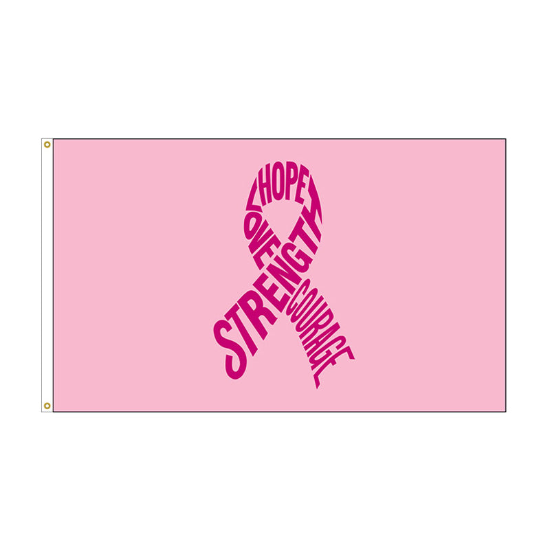 3' x 5' Pink Ribbon Flag - Nylon