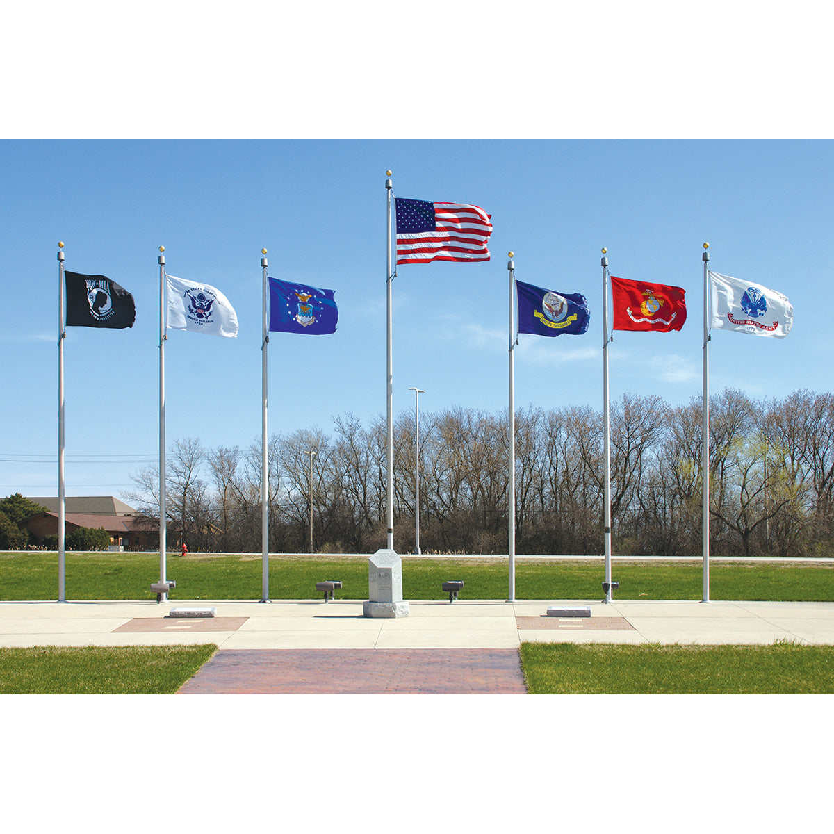 45' Internal Halyard-Winch Flagpoles