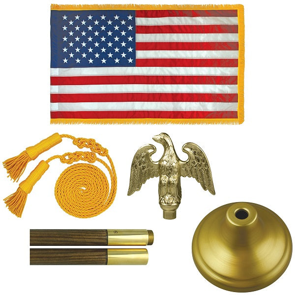 Deluxe U.S. Nylon Indoor/Parade Flag Set