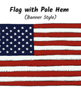 USA Flag w/ Pole Hem (Nylon)