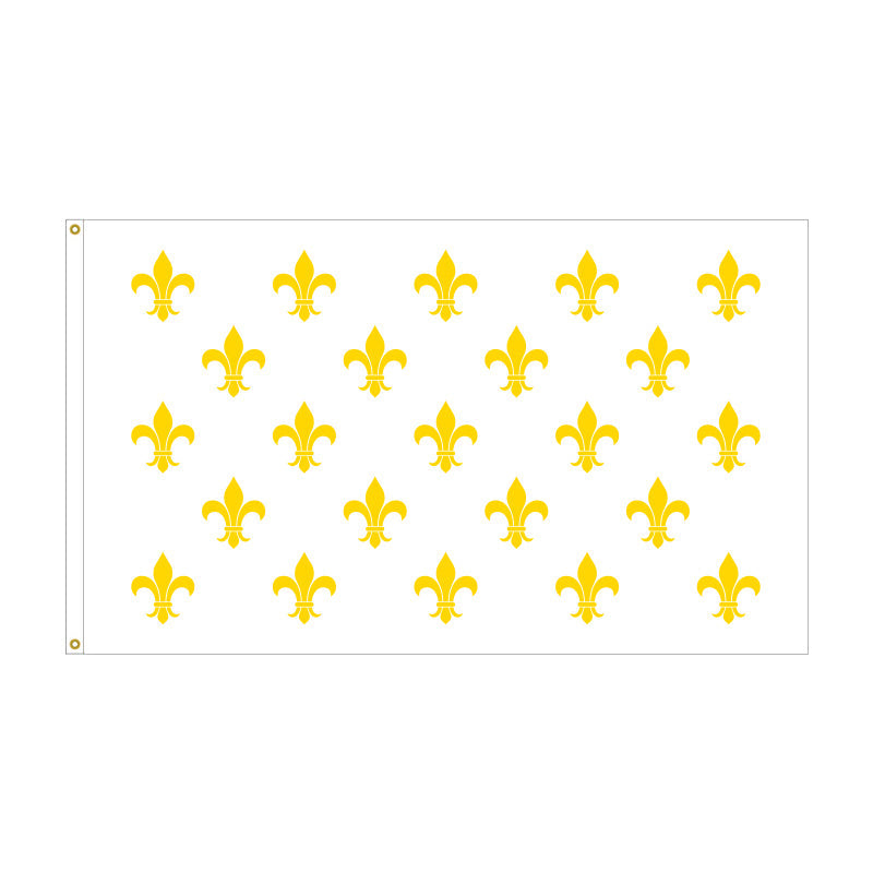 3&#39; x 5&#39; Fleur-De-Lis White-23 Flag - Nylon