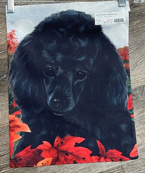 Black Poodle Garden Flag