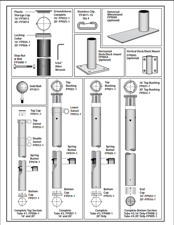 Spring Button - Tube #2 (Topflight) – National Flag & Pole, LLC