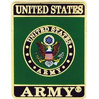 Rectangle Pin - Army  (1-1/8")