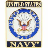 Rectangle Pin - Navy  (1-1/8")