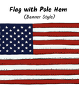 USA Flag w/ Pole Hem (Poly-Lite)