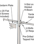 35' Nautical Flagpole w/ Yardarm