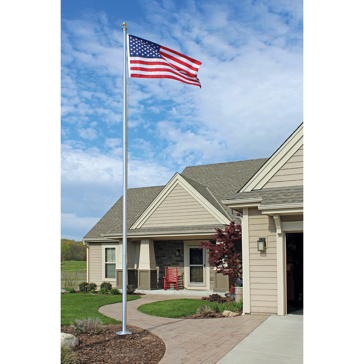 25&#39; External Halyard Flagpoles