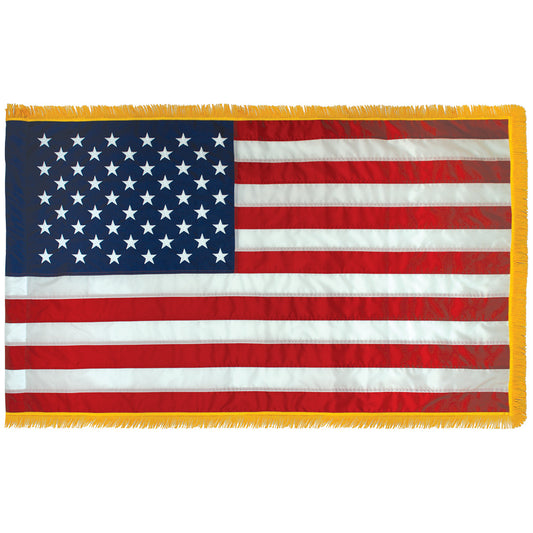 U.S. Flag with Pole Hem & Fringe